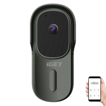 Campainha vídeo com sensor de movimento Full HD 1080p 5200 mAh IP65 Wi-Fi antracite
