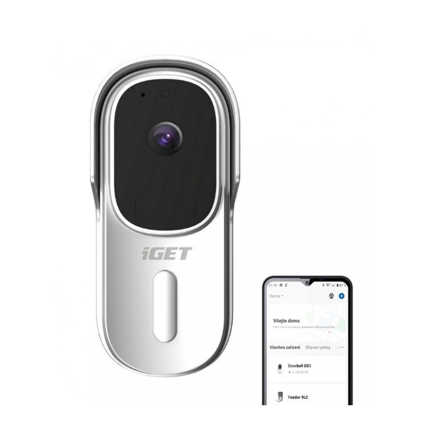Campainha vídeo com sensor de movimento Full HD 1080p 5200 mAh IP65 Wi-Fi branco