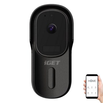 Campainha vídeo com sensor de movimento Full HD 1080p 5200 mAh IP65 Wi-Fi preto