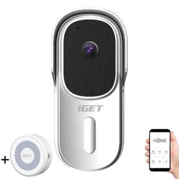 Campainha vídeo com sensor de movimento Full HD 1080p IP65 Wi-Fi branco + altifalante