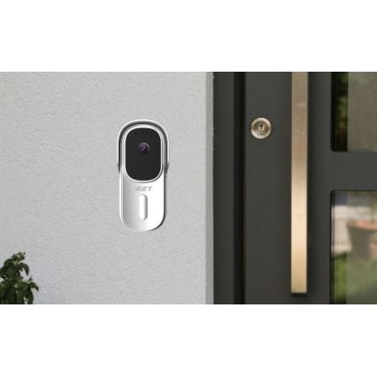 Campainha vídeo com sensor de movimento Full HD 1080p IP65 Wi-Fi branco + altifalante