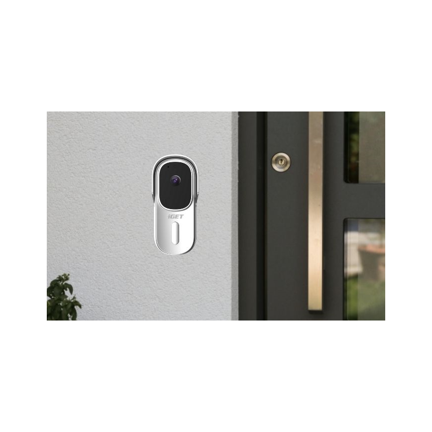 Campainha vídeo com sensor de movimento Full HD 1080p IP65 Wi-Fi branco + altifalante