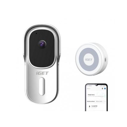 Campainha vídeo com sensor de movimento Full HD 1080p IP65 Wi-Fi branco + altifalante