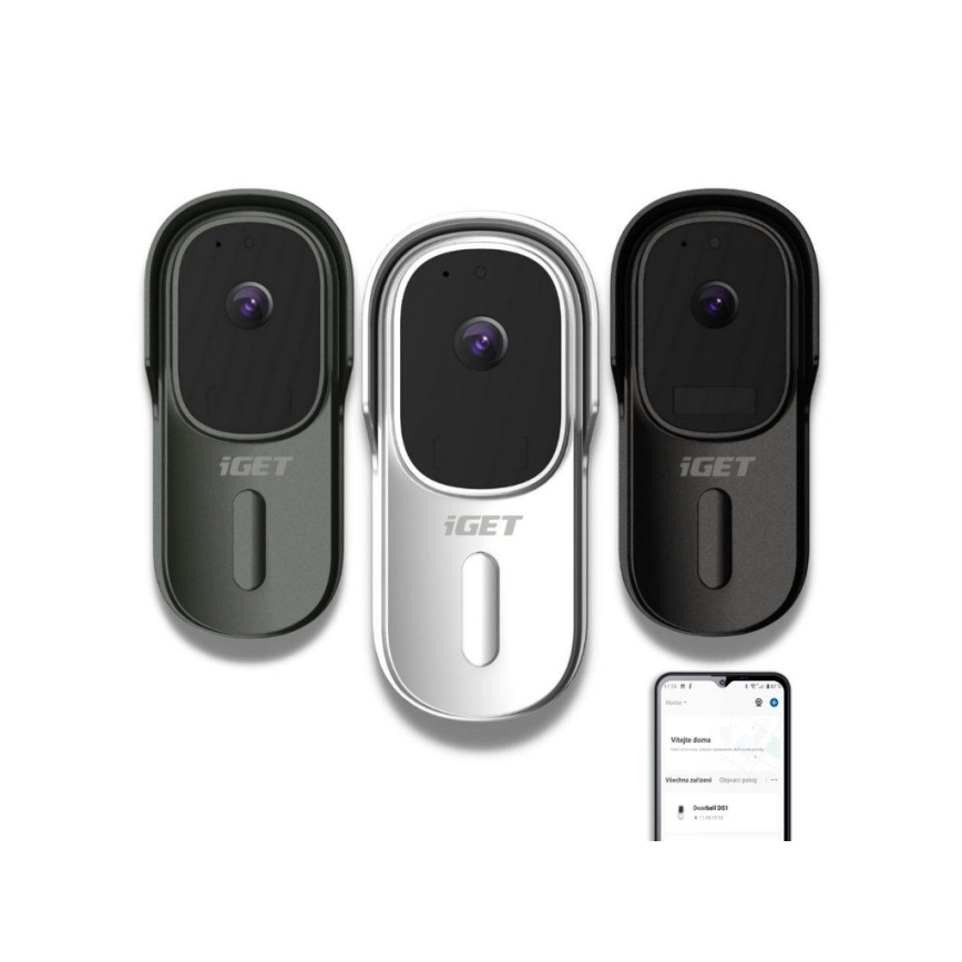 Campainha vídeo com sensor de movimento Full HD 1080p IP65 Wi-Fi branco + altifalante