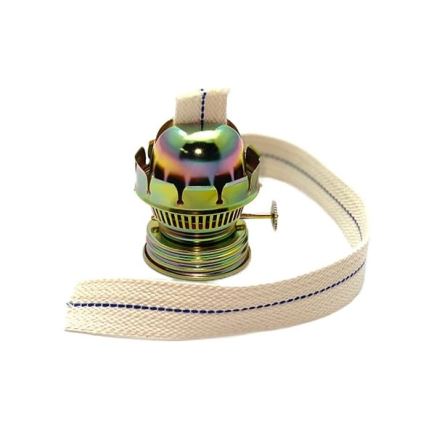 Candeeiro a óleo com uma pewter stand 45 cm verde floresta