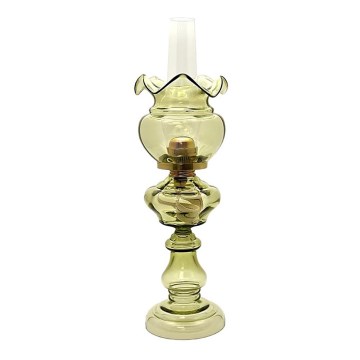 Candeeiro a óleo MARCELA 52 cm verde floresta com um abajur
