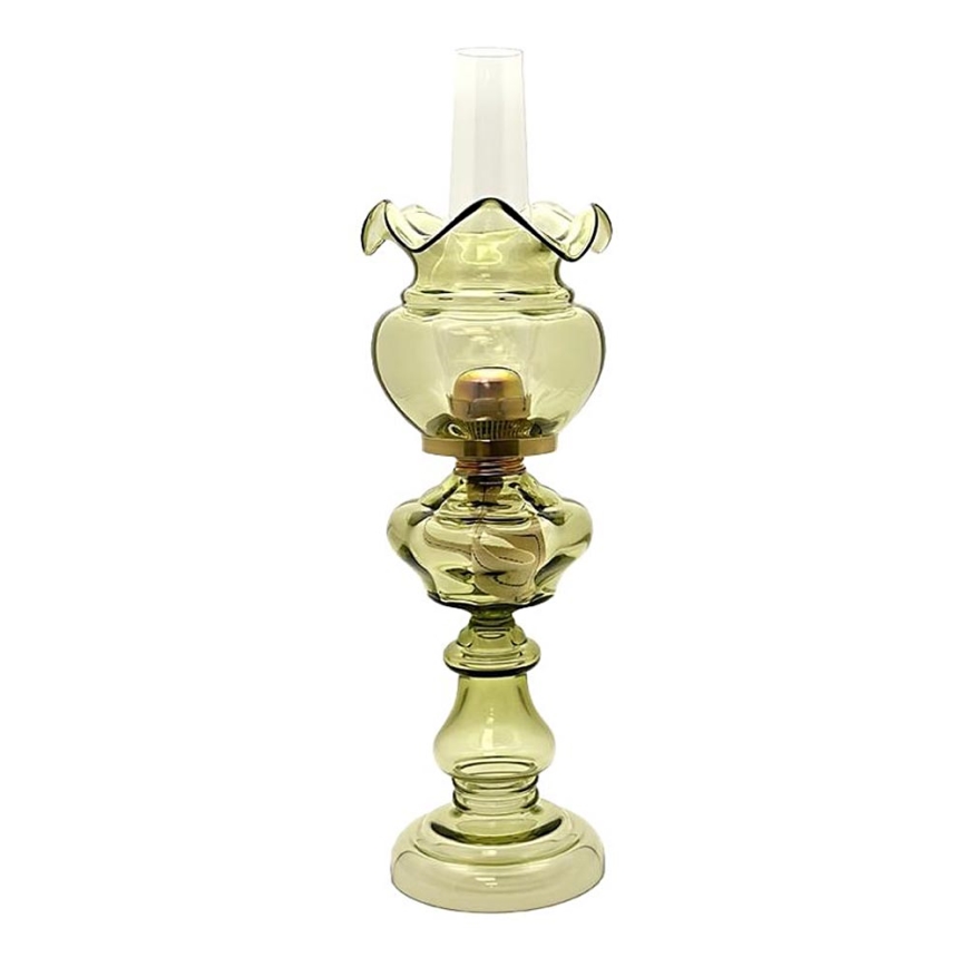 Candeeiro a óleo MARCELA 52 cm verde floresta com um abajur
