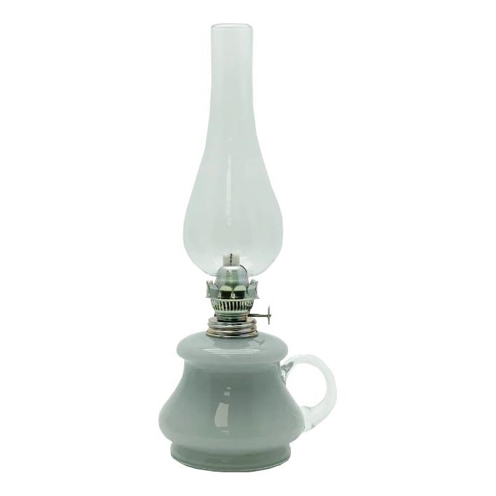 Candeeiro a óleo TEREZA 34 cm cinzento opalino