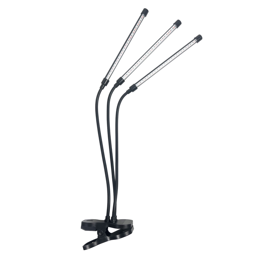 LED Regulação flexible candeeiro de mesa com clipe para o cultivo de plantas VITARO 3xLED/10W/230V preto