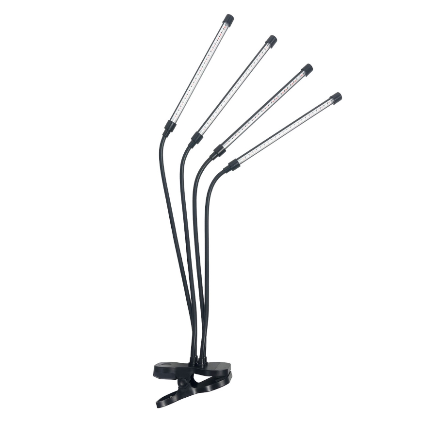 LED Regulação flexible candeeiro de mesa com clipe para o cultivo de plantas VITARO 4xLED/10W/230V preto