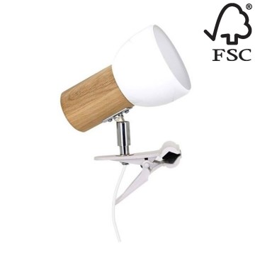 Candeeiro com um clip SVENDA 1xE27/60W/230V carvalho - certificado por FSC