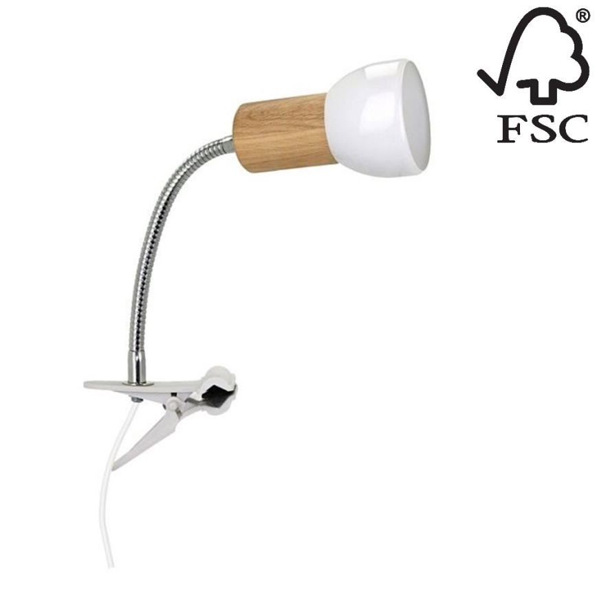 Candeeiro com um clip SVENDA 1xE27/60W/230V carvalho - certificado por FSC