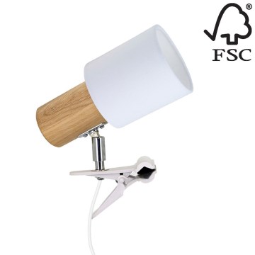 Candeeiro com um clipe TREEHOUSE 1xE27/25W/230V carvalho - certificado por FSC