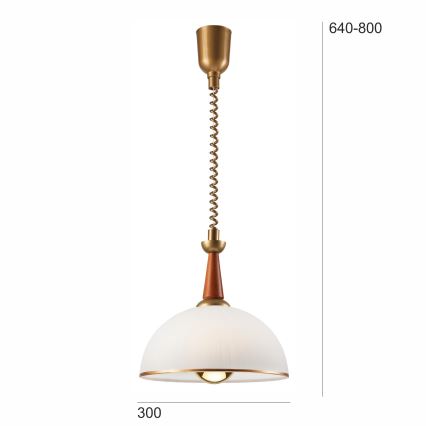 Candeeiro de altura ajustável CHIARA 1xE27/60W/230V castanho escuro/faia
