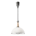 Candeeiro de altura ajustável CHIARA 1xE27/60W/230V prateado/bege/faia