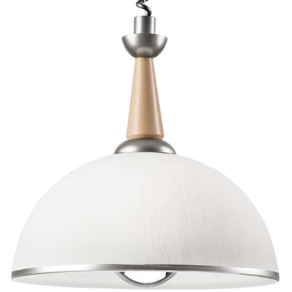 Candeeiro de altura ajustável CHIARA 1xE27/60W/230V prateado/bege/faia