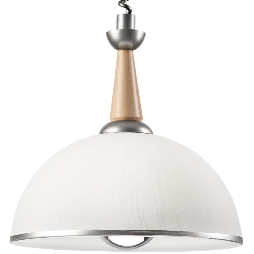 Candeeiro de altura ajustável CHIARA 1xE27/60W/230V prateado/bege/faia