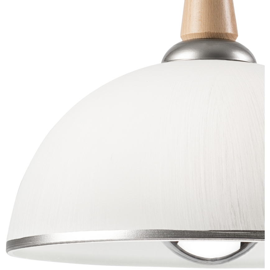Candeeiro de altura ajustável CHIARA 1xE27/60W/230V prateado/bege/faia