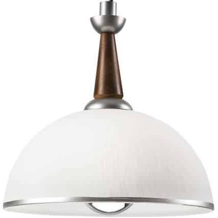 Candeeiro de altura ajustável CHIARA 1xE27/60W/230V prateado/castanho escuro/faia