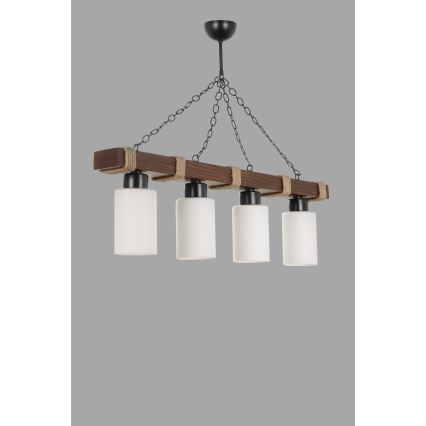 Candeeiro de cadeado JASMIN 4xE27/40W/230V castanho/branco