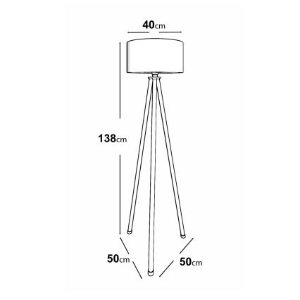 Candeeiro de chão 1xE27/40W/230V bege/branco