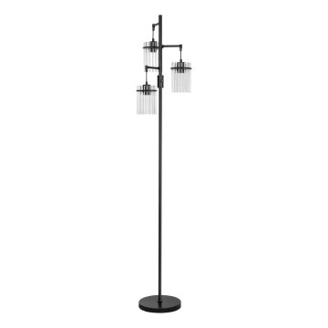 Candeeiro de chão 3xE27/60W/230V preto/transparente