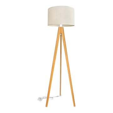 Candeeiro de chão ALBA 1xE27/15W/230V creme/carvalho