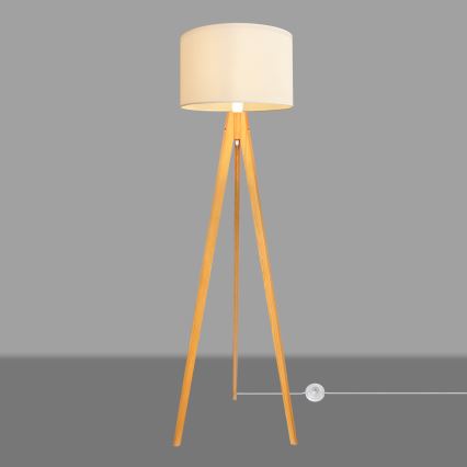 Candeeiro de chão ALBA 1xE27/15W/230V creme/carvalho