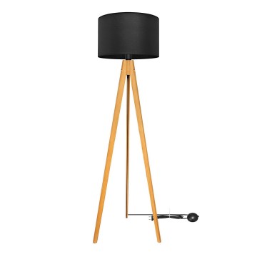 Candeeiro de chão ALBA 1xE27/15W/230V preto/carvalho