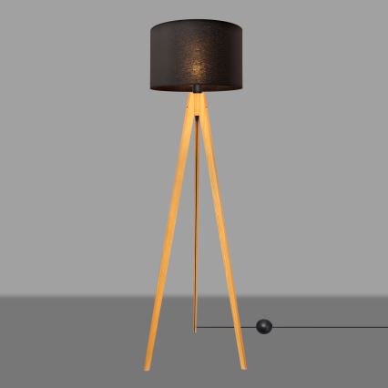 Candeeiro de chão ALBA 1xE27/15W/230V preto/carvalho