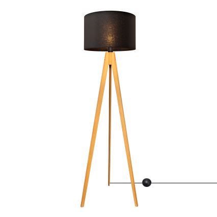 Candeeiro de chão ALBA 1xE27/15W/230V preto/carvalho