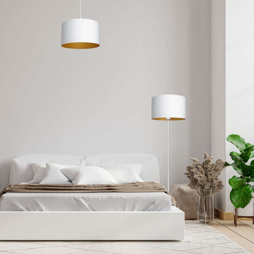 Candeeiro de chão ARDEN 1xE27/60W/230V branco/dourado
