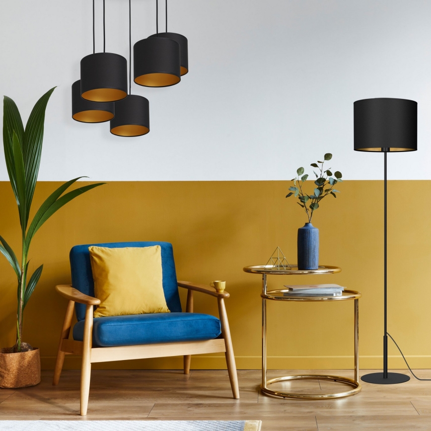 Candeeiro de chão ARDEN 1xE27/60W/230V preto/dourado