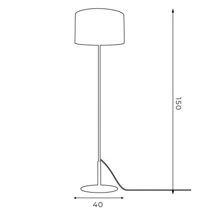 Candeeiro de chão ARDEN 1xE27/60W/230V preto/dourado