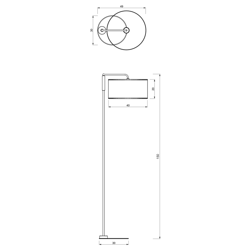 Candeeiro de chão ATLANTA 1xE27/60W/230V