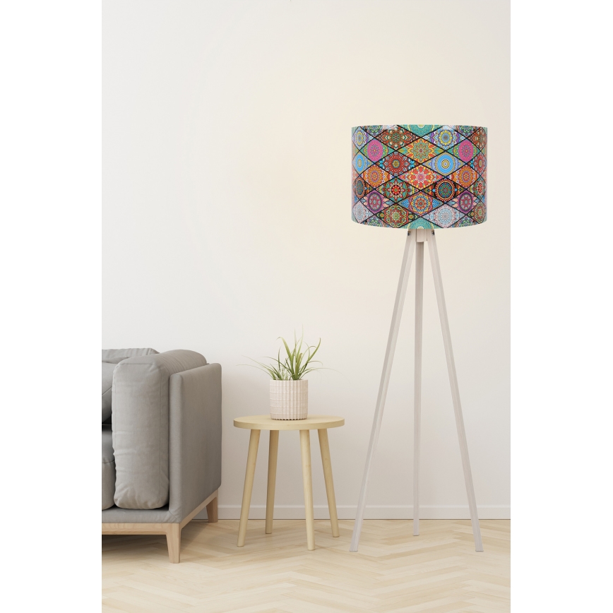 Candeeiro de chão AYD 1xE27/60W/230V multicolorido/bege