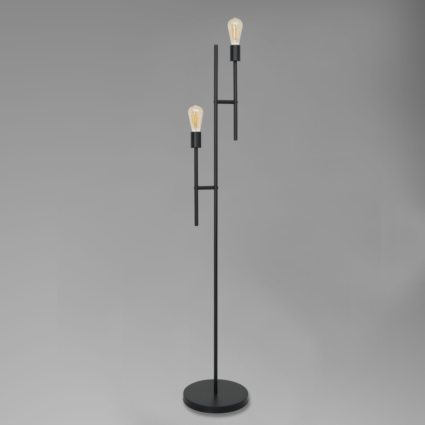 Candeeiro de chão CARTAGO 2xE27/60W/230V preto