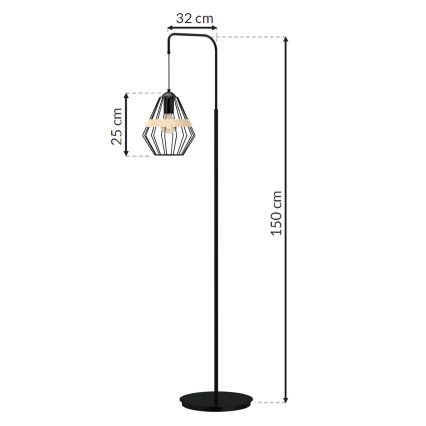 Candeeiro de chão CLIF 1xE27/60W/230V