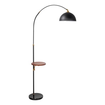 Candeeiro de chão com mesa 1xE27/60W/230V preto