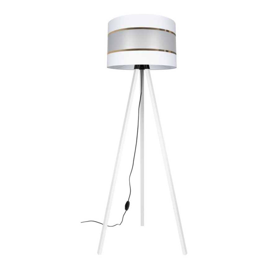 Candeeiro de chão CORAL 1xE27/60W/230V branco/dourado