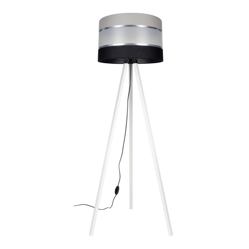 Candeeiro de chão CORAL 1xE27/60W/230V branco/preto/cinzento/cromado mate