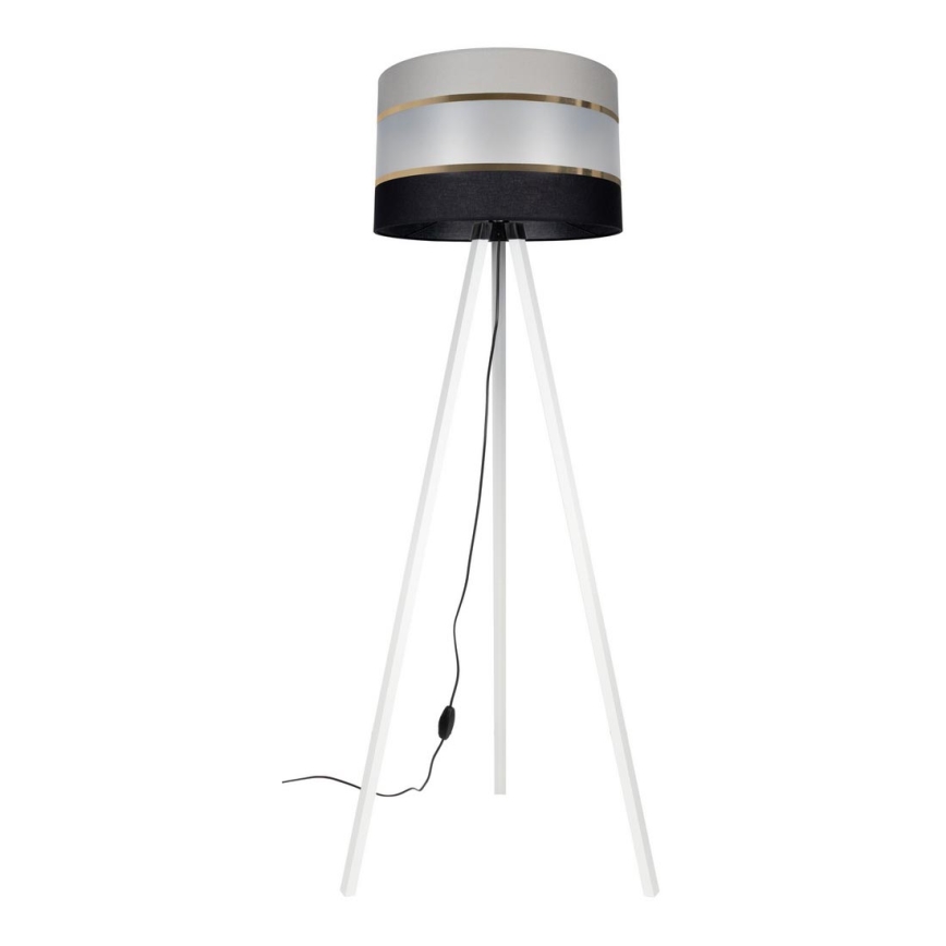 Candeeiro de chão CORAL 1xE27/60W/230V branco/preto/cinzento/dourado