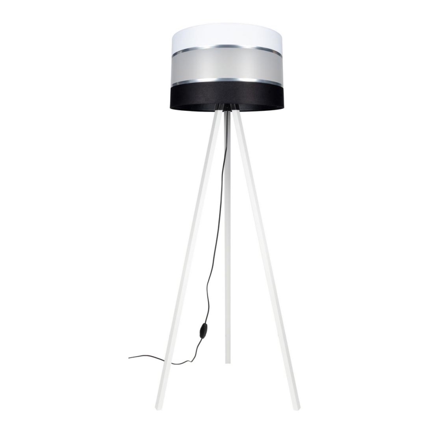 Candeeiro de chão CORAL 1xE27/60W/230V branco/preto/cromado mate