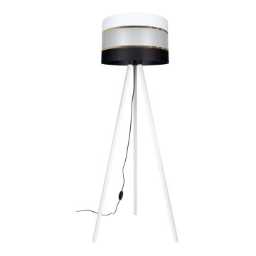 Candeeiro de chão CORAL 1xE27/60W/230V branco/preto/dourado