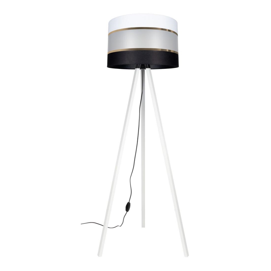 Candeeiro de chão CORAL 1xE27/60W/230V branco/preto/dourado