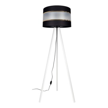 Candeeiro de chão CORAL 1xE27/60W/230V branco/preto/dourado
