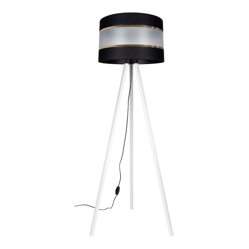 Candeeiro de chão CORAL 1xE27/60W/230V branco/preto/dourado