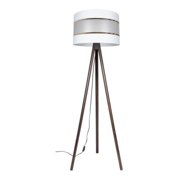 Candeeiro de chão CORAL 1xE27/60W/230V castanho/branco/dourado