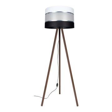 Candeeiro de chão CORAL 1xE27/60W/230V castanho/preto/branco/cromado mate