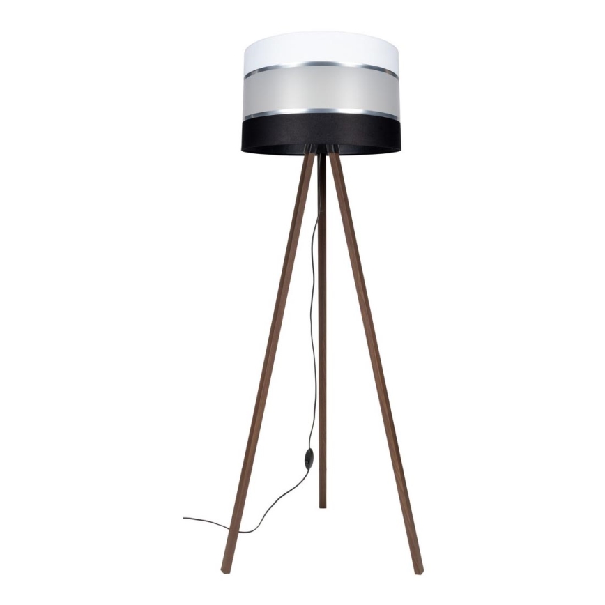 Candeeiro de chão CORAL 1xE27/60W/230V castanho/preto/branco/cromado mate